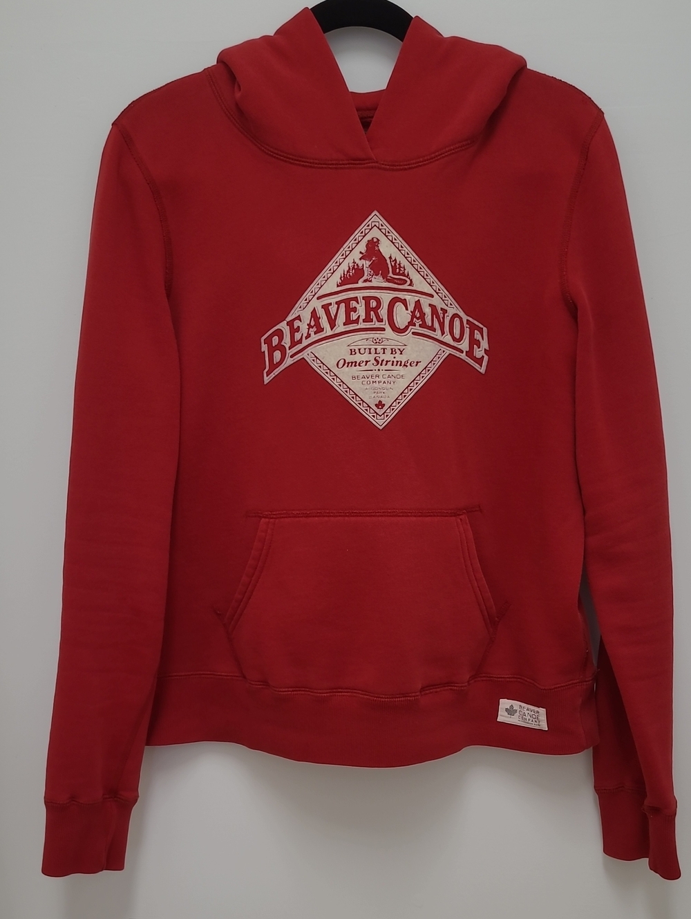 Beaver Canoe Red Logo Hoodie